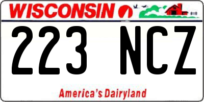 WI license plate 223NCZ