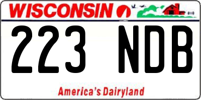 WI license plate 223NDB