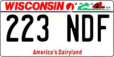 WI license plate 223NDF