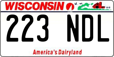 WI license plate 223NDL