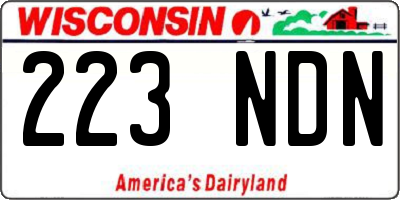 WI license plate 223NDN
