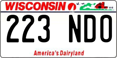 WI license plate 223NDO