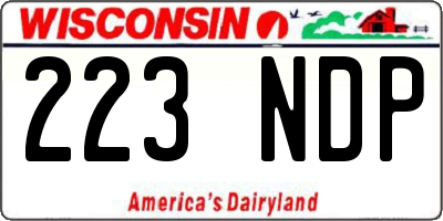 WI license plate 223NDP