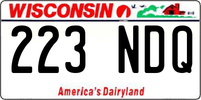 WI license plate 223NDQ