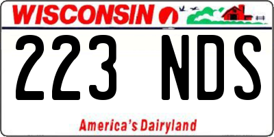 WI license plate 223NDS