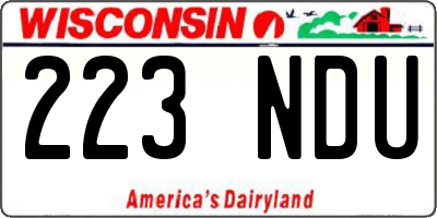 WI license plate 223NDU