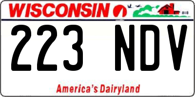 WI license plate 223NDV