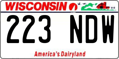 WI license plate 223NDW
