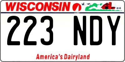 WI license plate 223NDY