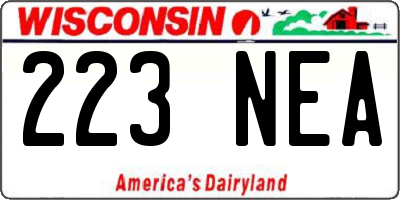 WI license plate 223NEA