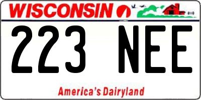 WI license plate 223NEE