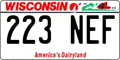 WI license plate 223NEF