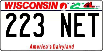 WI license plate 223NET