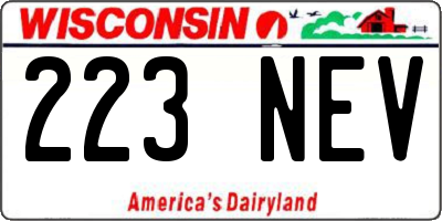WI license plate 223NEV