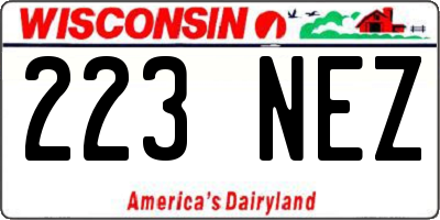 WI license plate 223NEZ