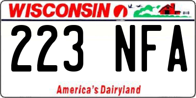 WI license plate 223NFA