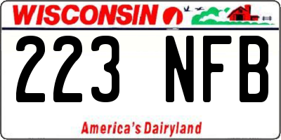 WI license plate 223NFB