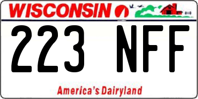 WI license plate 223NFF