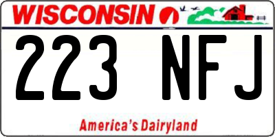 WI license plate 223NFJ