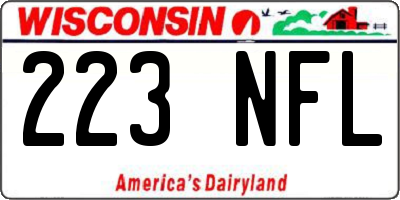 WI license plate 223NFL