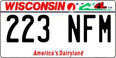 WI license plate 223NFM