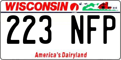 WI license plate 223NFP