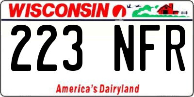 WI license plate 223NFR