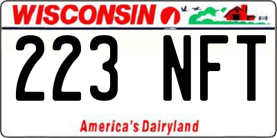 WI license plate 223NFT