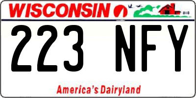 WI license plate 223NFY