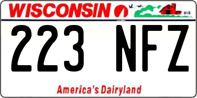 WI license plate 223NFZ