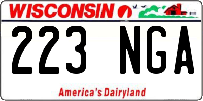 WI license plate 223NGA