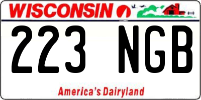 WI license plate 223NGB