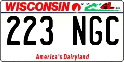WI license plate 223NGC
