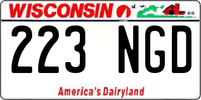 WI license plate 223NGD