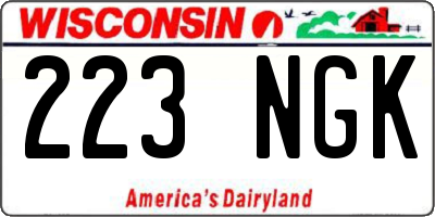 WI license plate 223NGK