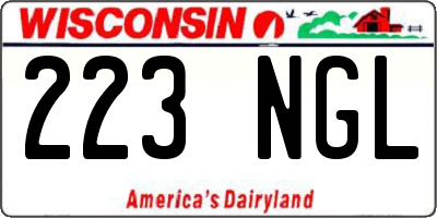 WI license plate 223NGL
