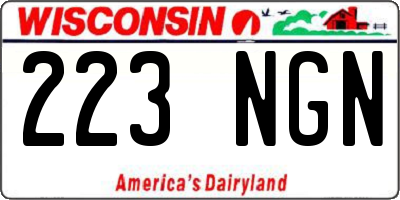 WI license plate 223NGN