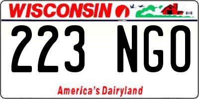 WI license plate 223NGO