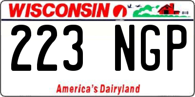 WI license plate 223NGP