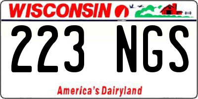 WI license plate 223NGS