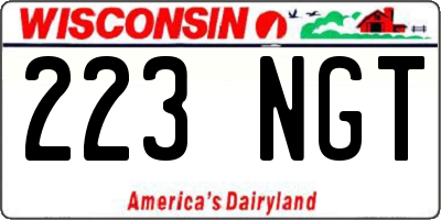WI license plate 223NGT
