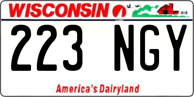 WI license plate 223NGY
