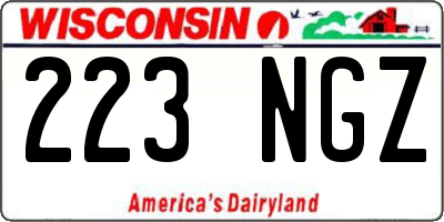 WI license plate 223NGZ