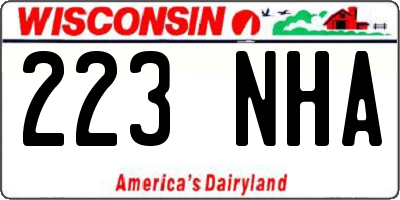 WI license plate 223NHA