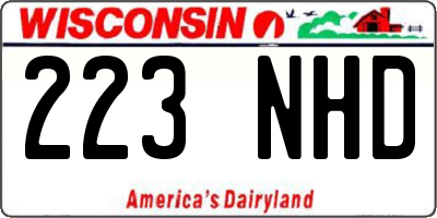 WI license plate 223NHD