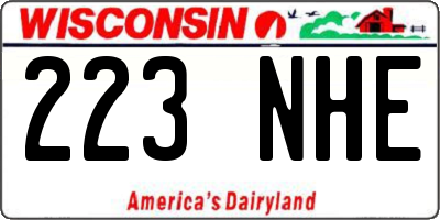WI license plate 223NHE