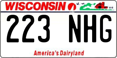 WI license plate 223NHG