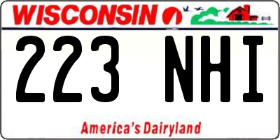 WI license plate 223NHI