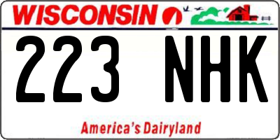 WI license plate 223NHK