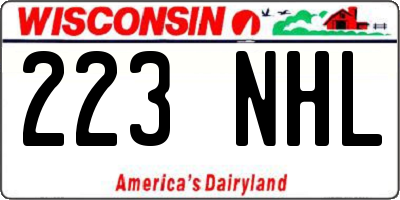 WI license plate 223NHL
